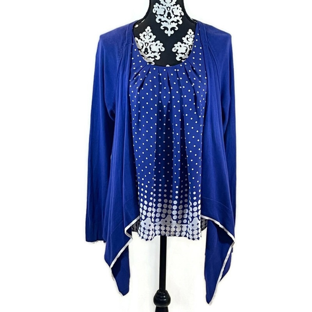 Elle Sleeveless Blouse and Cardigan Sweater Set